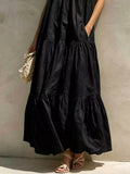 Tiered Scoop Neck Maxi Dress