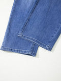 Drawstring Waist Ankle Length Casual Jeans Regular Fit Pocket Detail Jeans