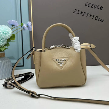 Prada Mini Leather Apricot Shoulder Handbag