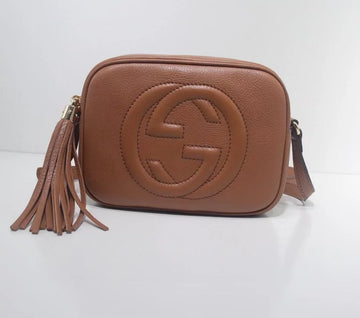Gucci Soho Small Leather Disco Bag Brown