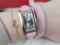 TANK AMERICAINE QUARTZ ROSE GOLD SILVER DIAL