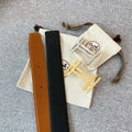 DOUBLE H 38MM BLACK BROWN LEATHER
