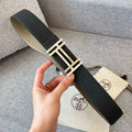 DOUBLE H 38MM BLACK GREY LEATHER