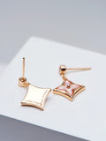 DOUBLE STAR PINK GOLD MOP DROP EARRINGS