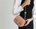 FLAP BAG 17CM BABY PINK LAMBSKIN GOLD HARDWARE