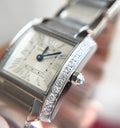 TANK FRANCAISE 20 STEEL DIAMOND BEZEL WHITE DIAL