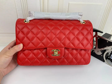 Chanel Classic Double Flap 25 Shoulder Bag Red