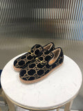 GG HORSEBIT LOAFER IN BLACK MIX YELLOW WOOL AND LAMB FUR LINING