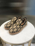 GG HORSEBIT LOAFER IN BEIGE MIX BLACK WOOL AND LAMB FUR LINING