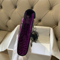 KELLY CUT 31 IN VIOLET PURPLE ALLIGATOR LEATHER WITH GOLD HARDWARE