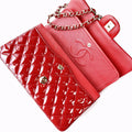 FLAP BAG MEDIUM 25CM RED PATENT CALFSKIN GOLD HARDWARE