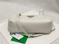 TRIANGLE HANDLE BAG 31 IN WHITE LAMBSKIN