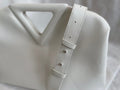 TRIANGLE HANDLE BAG 31 IN WHITE LAMBSKIN