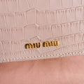 LADY 20 HANDBAG IN CROCODILE PATTERN PINK PASTEL CALFSKIN