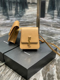 KAIA 18 HANDBAG IN YELLOW CREAM CALFSKIN