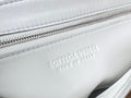 SMALL CASSETTE 23 IN WHITE FRINGED CALFSKIN