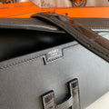 JIGE ELAN 29 CLUTCH IN BLACK CALFSKIN WITH LIZARD SKIN