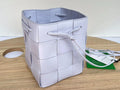 SMALL CASSETTE BUCKET 18 IN PALE PURPLE CALFSKIN