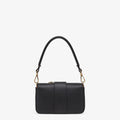 FENDI FENDACE BROOCH MINI 20 BAGUETTE BAG IN BLACK CALFSKIN