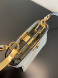 FENDI PEEKABOO ISEEU MICRO 12 BAG IN WHITE CALFSKIN WITH GOLD HARDWARE