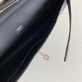 KELLY CUT 31 IN BLACK CALFSKIN WITH SILVER HARDWARE
