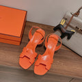 HOLY 75 SANDAL IN VIVID ORANGE GRAINED CALFSKIN