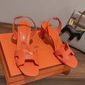 HOLY 75 SANDAL IN VIVID ORANGE GRAINED CALFSKIN