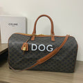 TRAVEL BAG 50 IN BLACK TRIOMPHE CANVAS WITH DOG PRINT