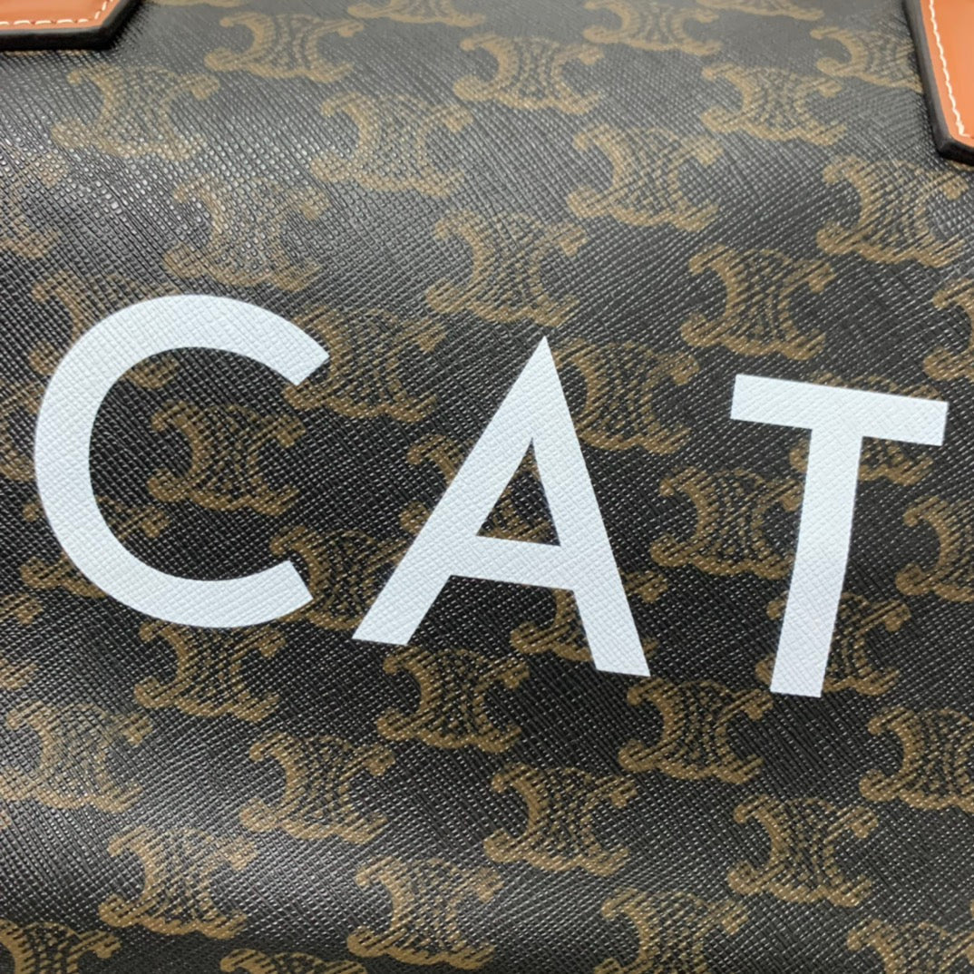 TRAVEL BAG 50 IN BLACK TRIOMPHE CANVAS WITH CAT PRINT