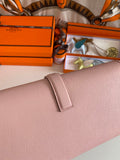 JIGE ELAN 29 CLUTCH IN CREPE PINK CALFSKIN
