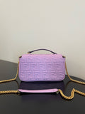 Fend Baguette 24 Bag With FF Motif Lavender Leather Ghw