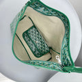 HOBO BOHÈME 34 IN GREEN GOYARDINE CANVAS AND CALFSKIN