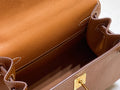 KELLY MINI 20 BAG IN BRONZE BROWN CALFSKIN WITH GOLD HARDWARE