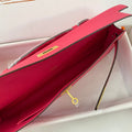KELLY CUT 31 IN CHERRY RED CALFSKIN WITH GOLD HARDWARE