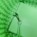 SMALL CABAT 32 IN LIGHT GREEN LAMBSKIN