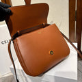 TABOU FLAP BAG 22 IN BRONZE BROWN SMOOTH CALFSKIN GOLD LOCK