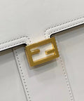 FENDI PEEKABOO 33 BAG IN WHITE CALFSKIN WITH STRAP GOLD HARDWARE