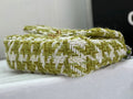 SMALL FLAP BAG 26 IN LIGHT GREEN MIX WHITE TWEED SILVER AND GOLD CHAIN