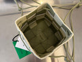 SMALL CASSETTE BUCKET 18 IN XANADU MIX WHITE CALFSKIN
