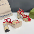 GG 105 HIGH HEEL SANDAL CRIMSON STRAW