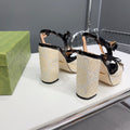 GG 105 HIGH HEEL SANDAL CREAM STRAW