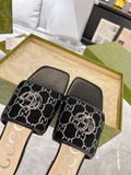 GG EXCLUSIVE SLIDE SANDAL BLACK FABRIC