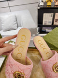 GG EXCLUSIVE SLIDE SANDAL LIGHT PINK FABRIC