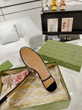 HORSEBIT FLOWER SLIPPER MULE IN LINEN BEIGE MONOGRAM JACQUARD FABRIC