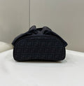 FENDI STRIKE 41 MEDIUM FF BLACK JACQUARD FABRIC BACKPACK