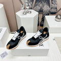 FLOW RUNNER SNEAKER IN BLACK SUEDE AND SHEEPSKIN