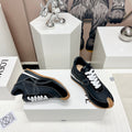 FLOW RUNNER SNEAKER IN FULL BLACK SUEDE AND SHEEPSKIN