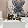 FLOW RUNNER SNEAKER IN ARMY GREEN SUEDE AND SHEEPSKIN