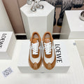FLOW RUNNER SNEAKER IN BRONZE BROWN SUEDE AND PALE GRAY SHEEPSKIN