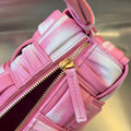 SMALL BRICK CASSETTE 23 IN PINK MIX WHITE SOFT LAMBSKIN
